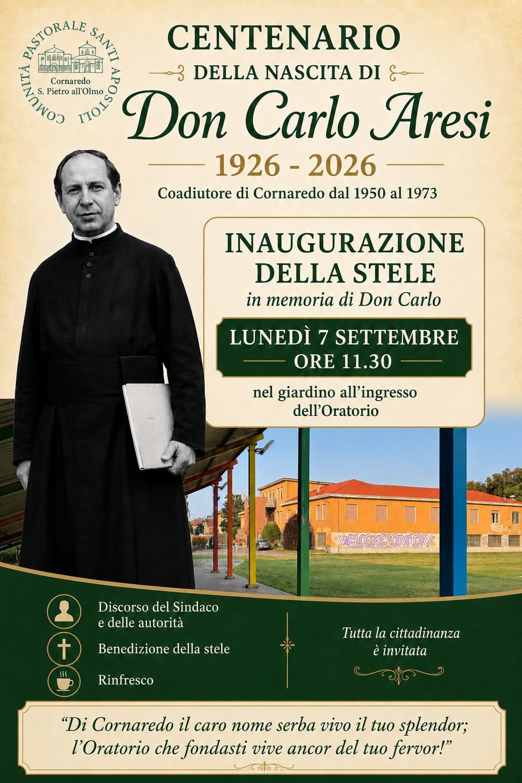 Inaugurazione stele don Carlo Aresi