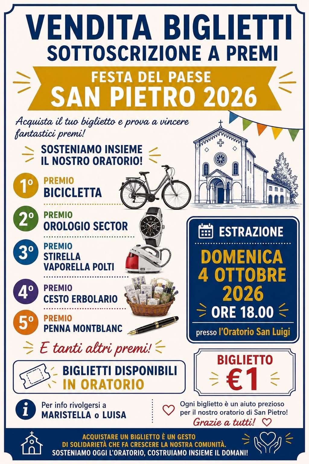 Sottoscrizione a premi festa San Pietro